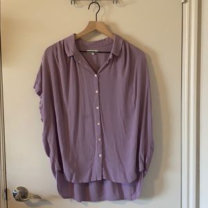 Madewell Central Drapey Shirt. Lilac. Size XL
